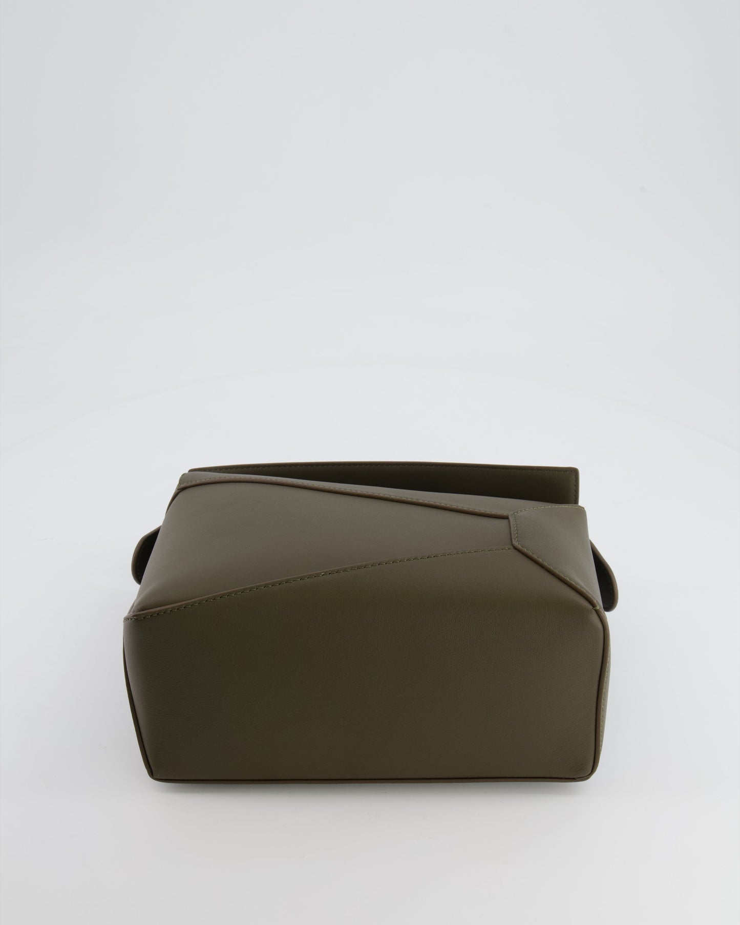 Loewe Small Puzzle Edge Bag in Dark Khaki Smooth Calfskin Leather with Gold Hardware RRP £2,700