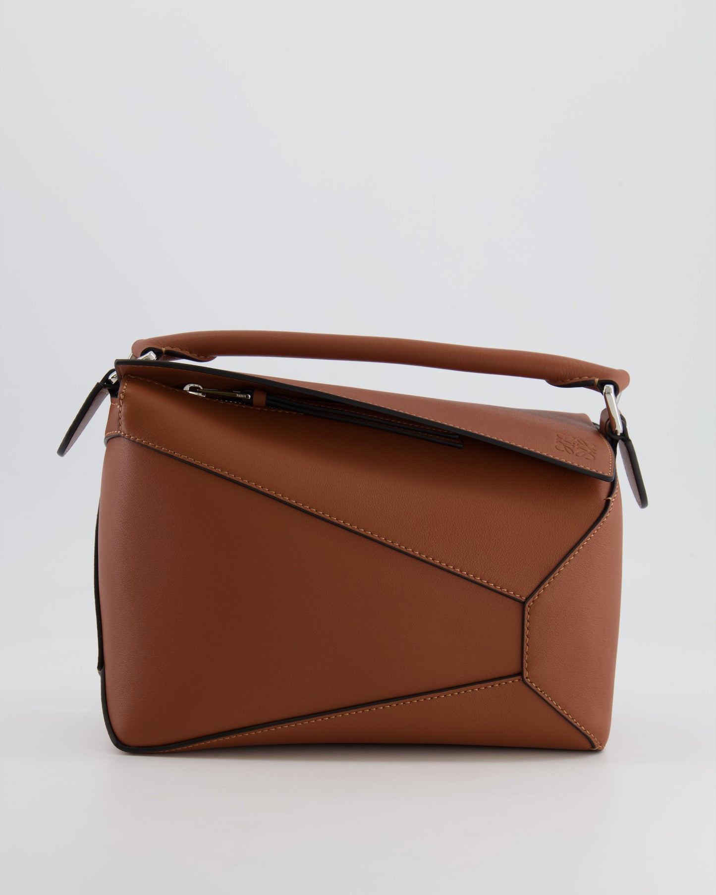 Loewe Small Puzzle Edge Bag in Brown Smooth Calfskin Leather with Silver Hardware RRP £2,700