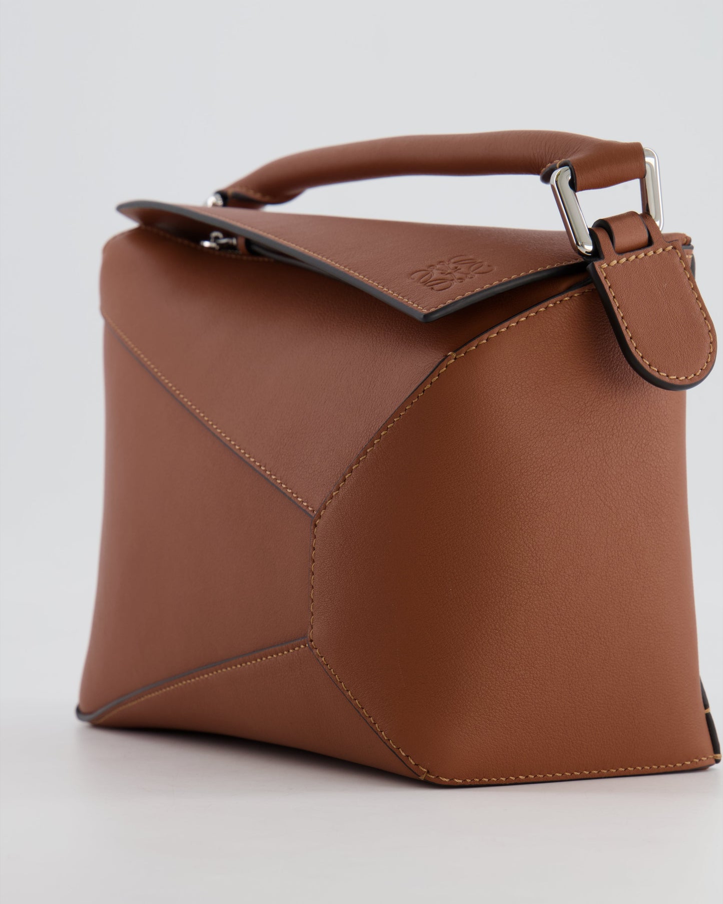 Loewe Small Puzzle Edge Bag in Brown Smooth Calfskin Leather with Silver Hardware RRP £2,700