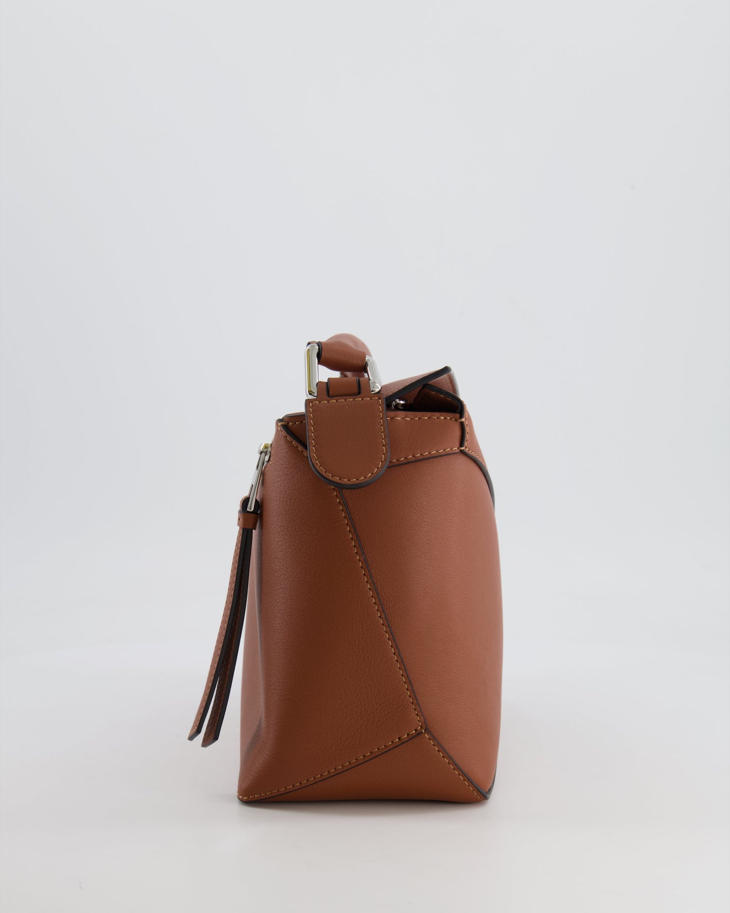 Loewe Small Puzzle Edge Bag in Brown Smooth Calfskin Leather with Silver Hardware RRP £2,700