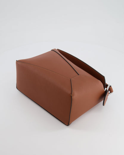 Loewe Small Puzzle Edge Bag in Brown Smooth Calfskin Leather with Silver Hardware RRP £2,700