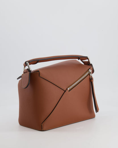 Loewe Small Puzzle Edge Bag in Brown Smooth Calfskin Leather with Silver Hardware RRP £2,700