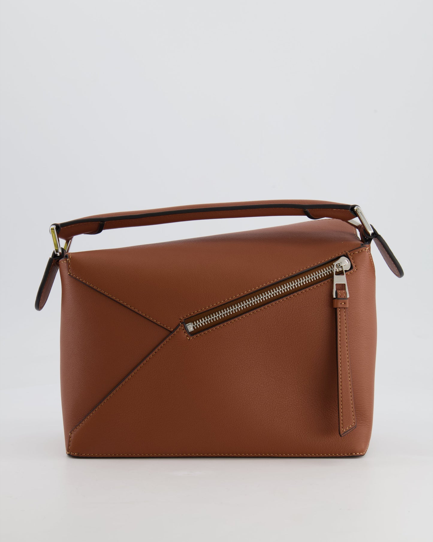 Loewe Small Puzzle Edge Bag in Brown Smooth Calfskin Leather with Silver Hardware RRP £2,700