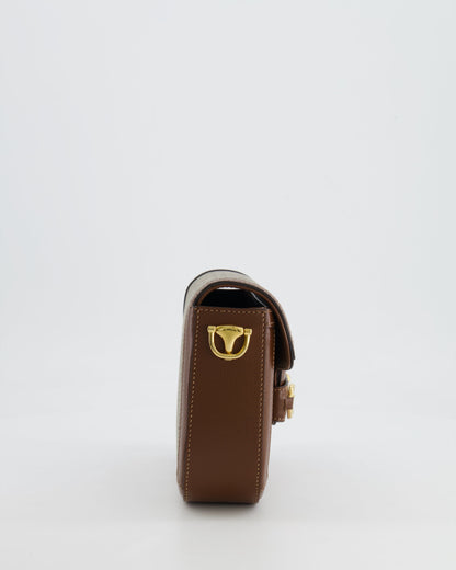 Gucci Horsebit 1955 Small Shoulder Bag in Beige/Dark Brown GG Supreme Monogram Canvas & Brown Leather Trim with Gold Hardware RRP £2,400