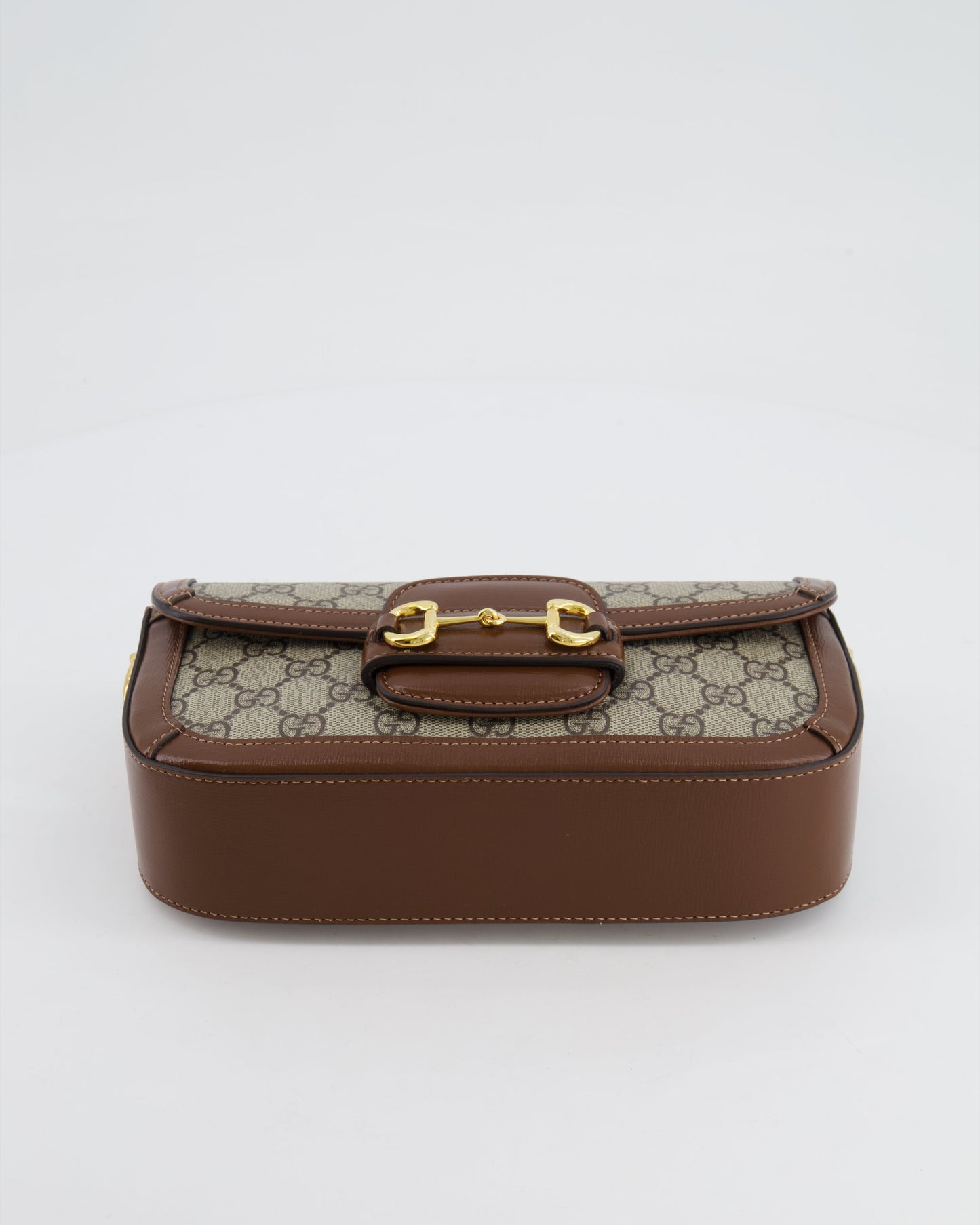 Gucci Beige and Brown Leather Horsebit 1955 Small Shoulder Bag with Gold Hardware RRP £2,130