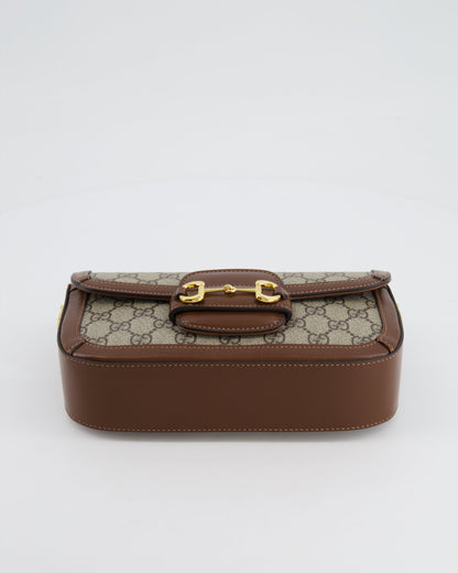 Gucci Beige and Brown Leather Horsebit 1955 Small Shoulder Bag with Gold Hardware RRP £2,130