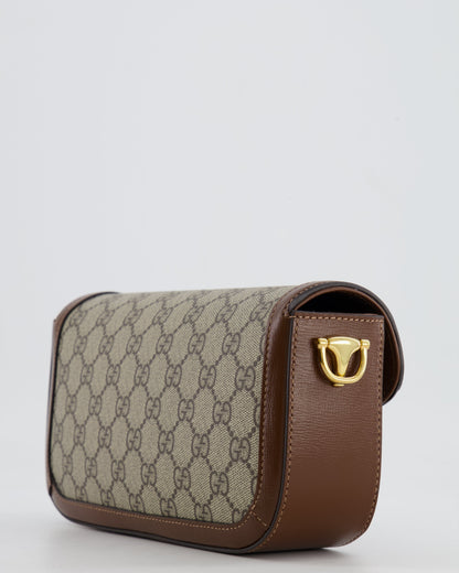 Gucci Beige and Brown Leather Horsebit 1955 Small Shoulder Bag with Gold Hardware RRP £2,130