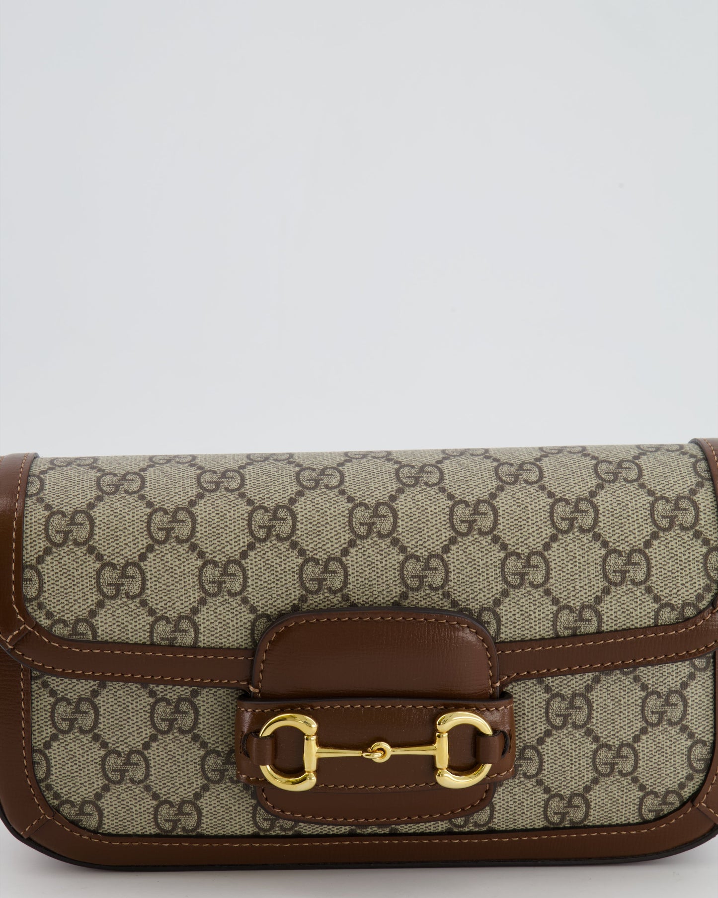 Gucci Beige and Brown Leather Horsebit 1955 Small Shoulder Bag with Gold Hardware RRP £2,130