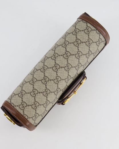 Gucci Beige and Brown Leather Horsebit 1955 Small Shoulder Bag with Gold Hardware RRP £2,130
