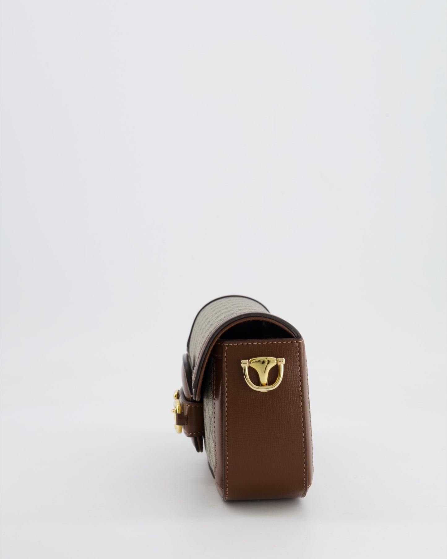 Gucci Beige and Brown Leather Horsebit 1955 Small Shoulder Bag with Gold Hardware RRP £2,130
