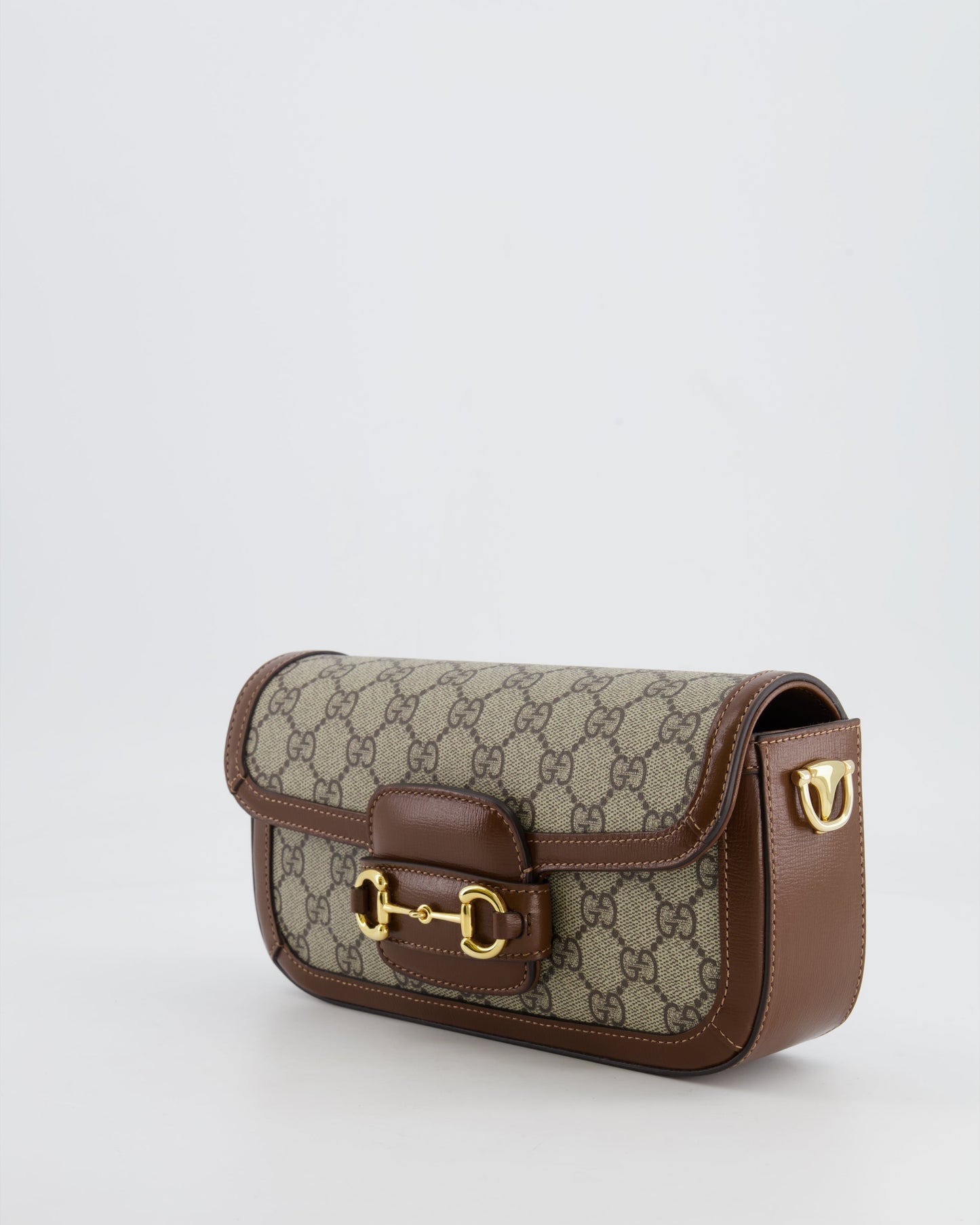 Gucci Beige and Brown Leather Horsebit 1955 Small Shoulder Bag with Gold Hardware RRP £2,130