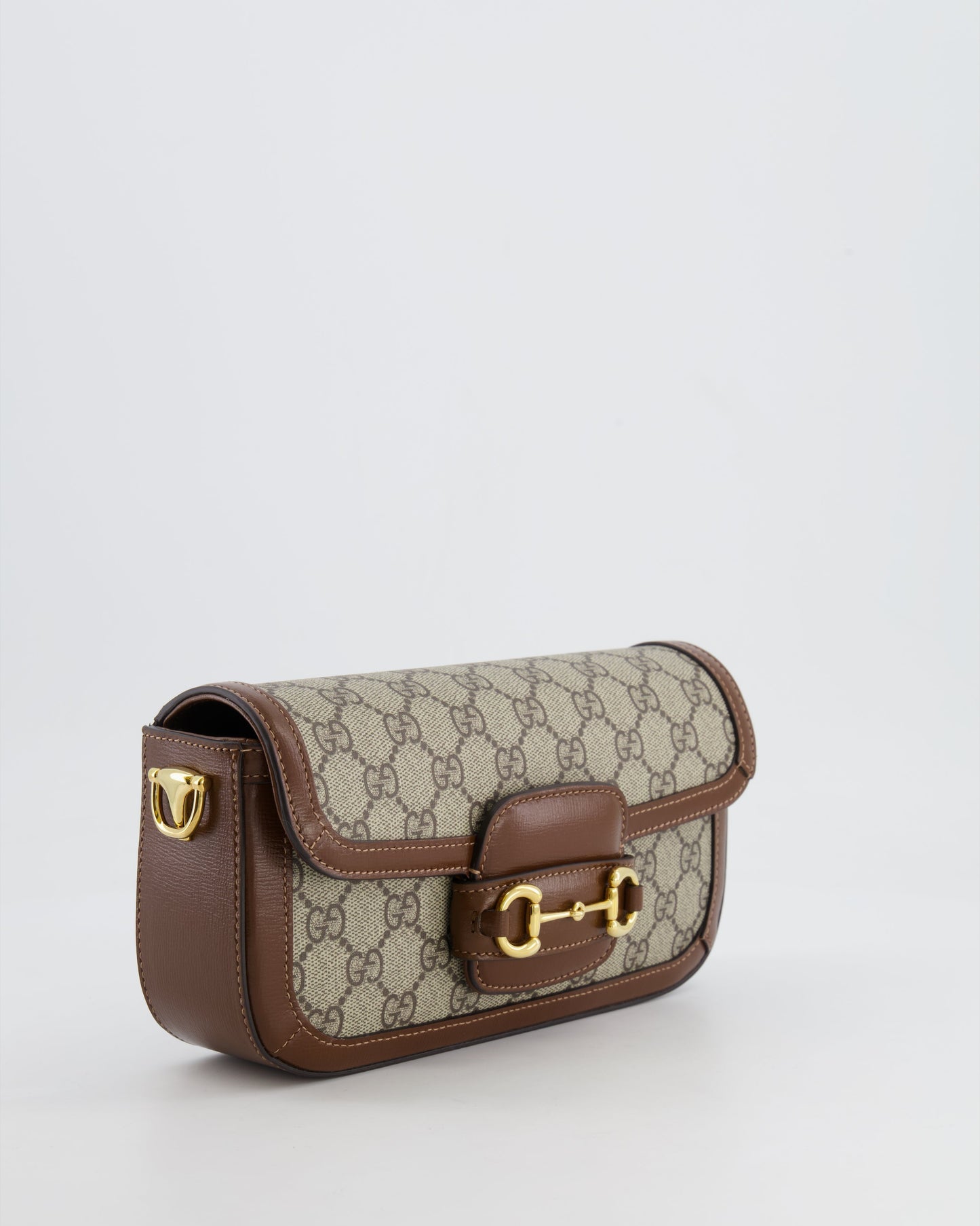 Gucci Beige and Brown Leather Horsebit 1955 Small Shoulder Bag with Gold Hardware RRP £2,130