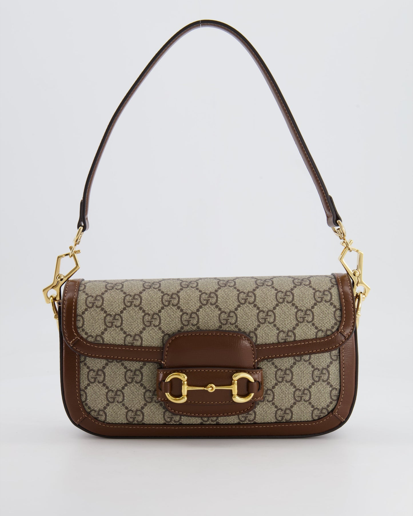 Gucci Beige and Brown Leather Horsebit 1955 Small Shoulder Bag with Gold Hardware RRP £2,130