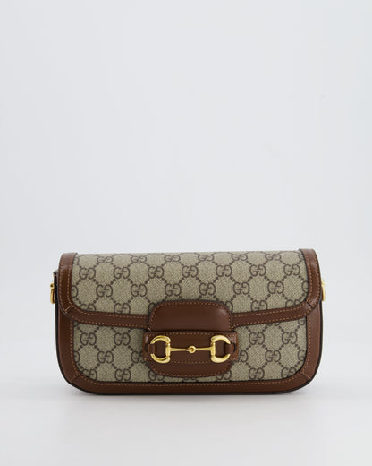 Gucci Beige and Brown Leather Horsebit 1955 Small Shoulder Bag with Gold Hardware RRP £2,130