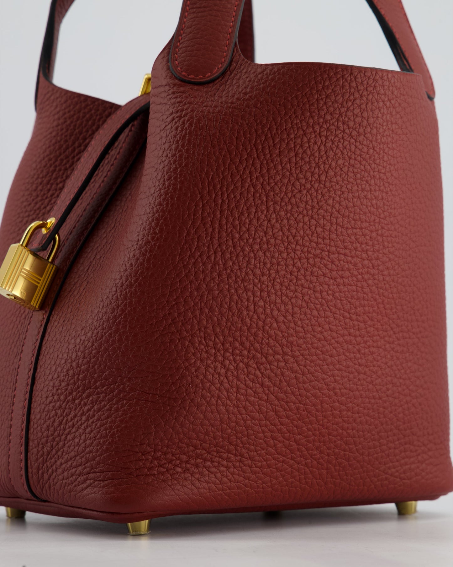 *HOT & RARE* Hermès Picotin Lock Bag 18cm in Rouge H Clemence Leather with Gold Hardware