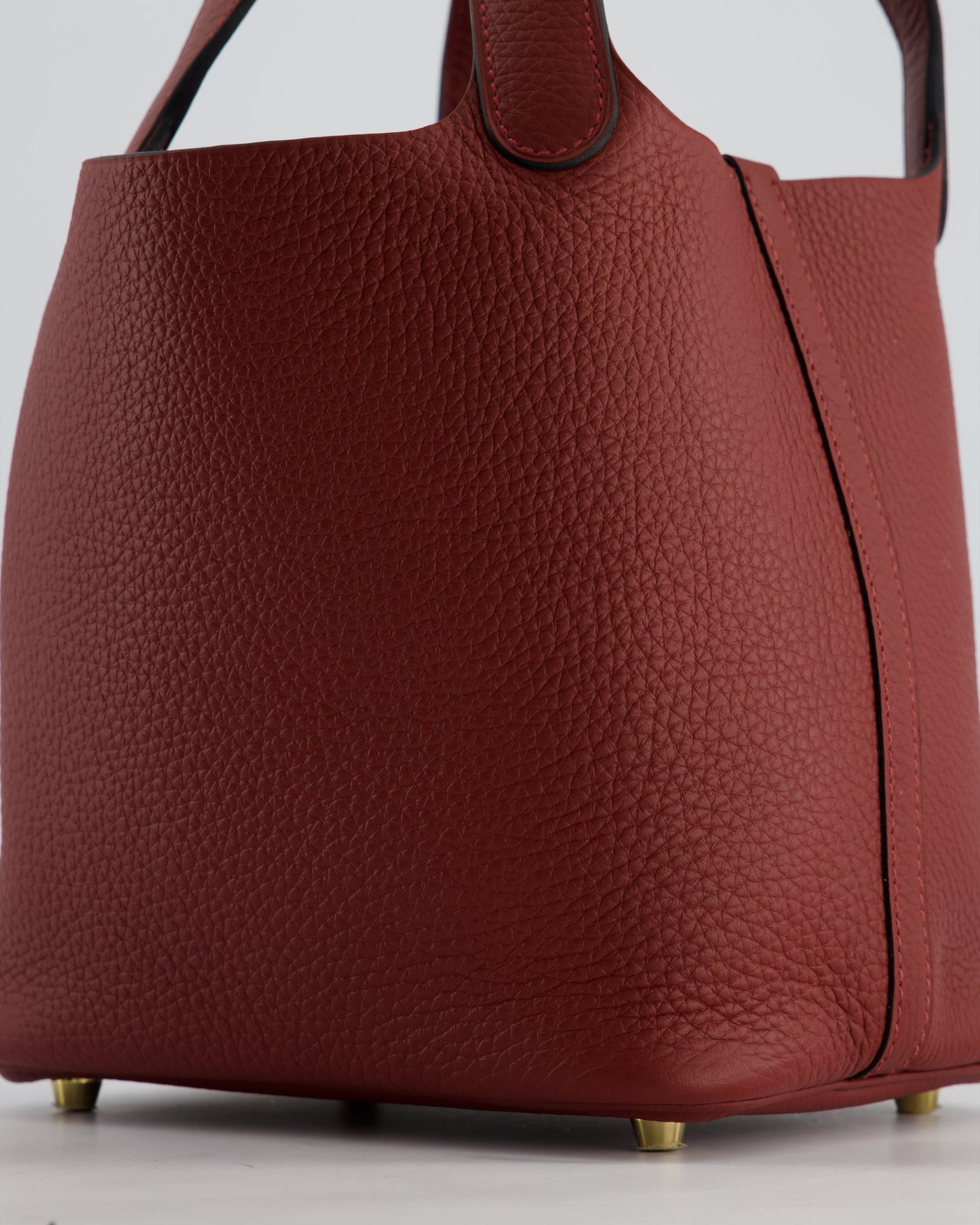 *HOT & RARE* Hermès Picotin Lock Bag 18cm in Rouge H Clemence Leather with Gold Hardware