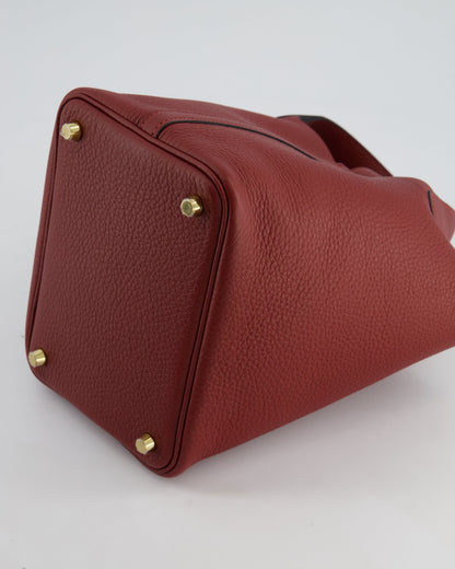 *HOT & RARE* Hermès Picotin Lock Bag 18cm in Rouge H Clemence Leather with Gold Hardware