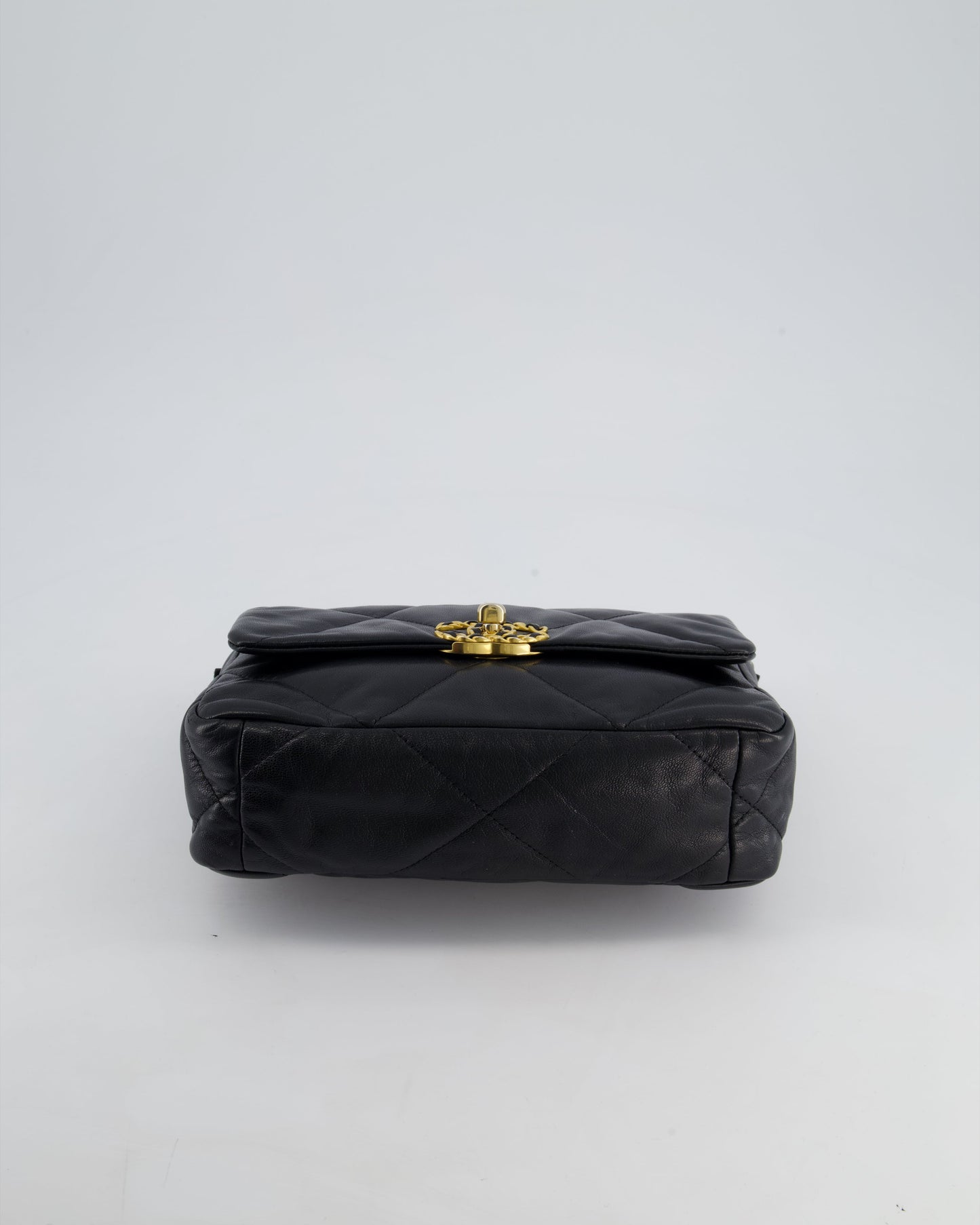 Chanel 19 Small Flap Bag in Black Goatskin Leather with Tricolour Hardware