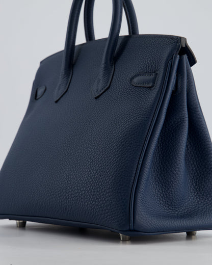 *HOT* Hermès Birkin Retourne 25cm Bag in Bleu De Prusse Togo Leather with Palladium Hardware