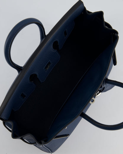 *HOT* Hermès Birkin Retourne 25cm Bag in Bleu De Prusse Togo Leather with Palladium Hardware