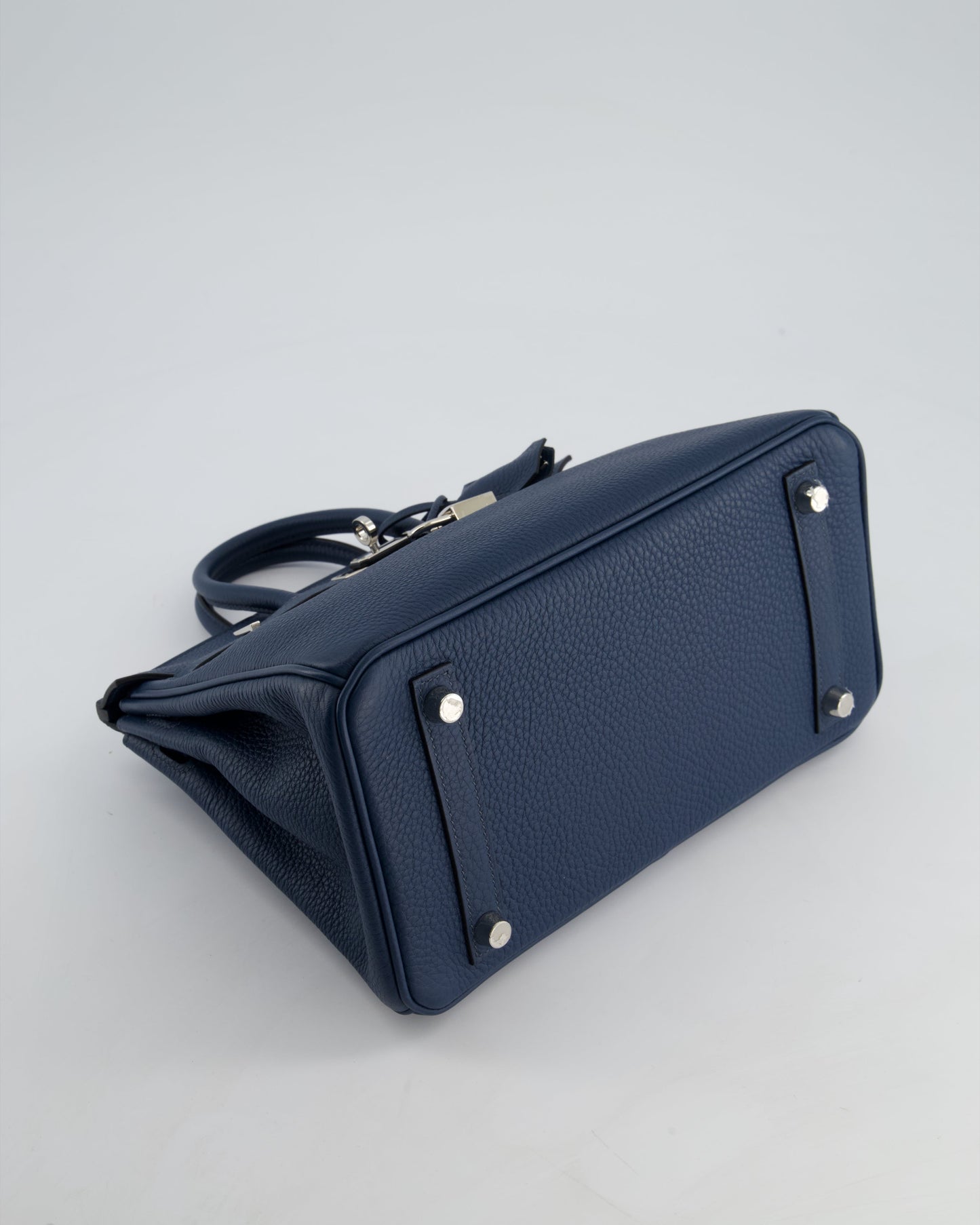 *HOT* Hermès Birkin Retourne 25cm Bag in Bleu De Prusse Togo Leather with Palladium Hardware