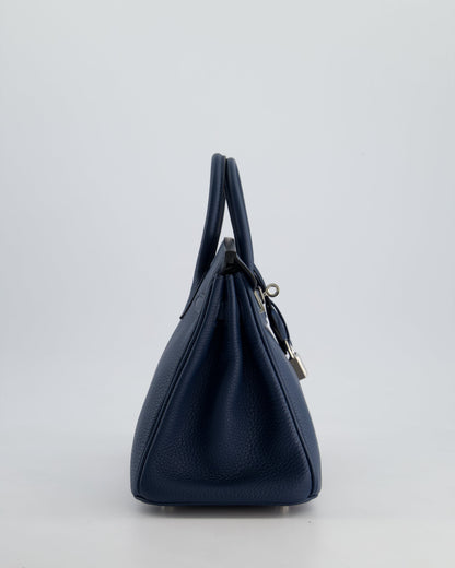 *HOT* Hermès Birkin Retourne 25cm Bag in Bleu De Prusse Togo Leather with Palladium Hardware