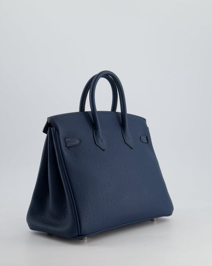 *HOT* Hermès Birkin Retourne 25cm Bag in Bleu De Prusse Togo Leather with Palladium Hardware