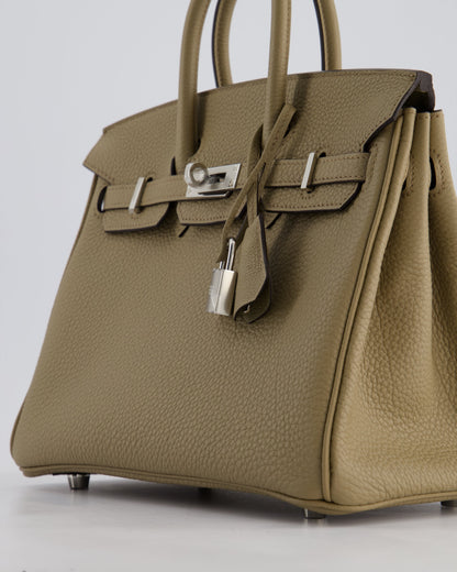 *RARE* Hermès Birkin 25cm Retourne Bag in Beige Marfa Togo Leather with Palladium Hardware