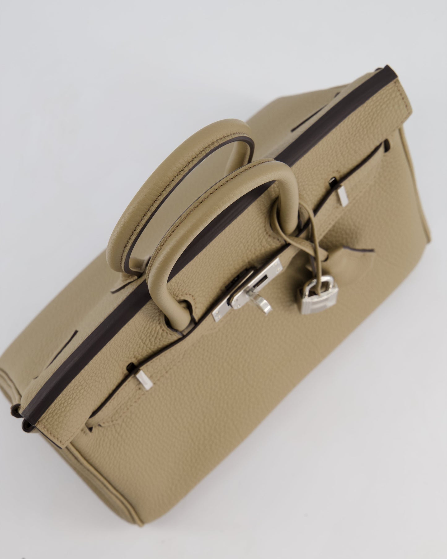 *RARE* Hermès Birkin 25cm Retourne Bag in Beige Marfa Togo Leather with Palladium Hardware