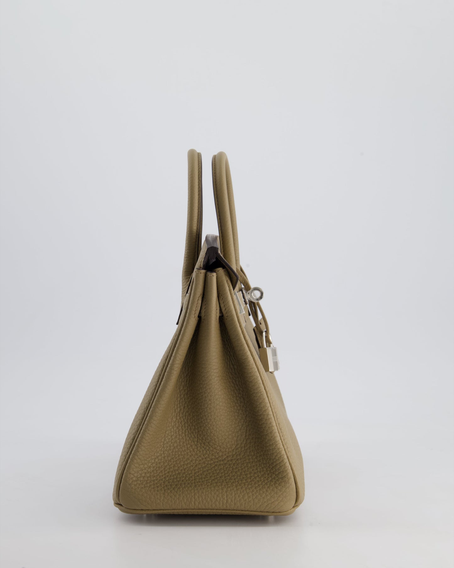 *RARE* Hermès Birkin 25cm Retourne Bag in Beige Marfa Togo Leather with Palladium Hardware