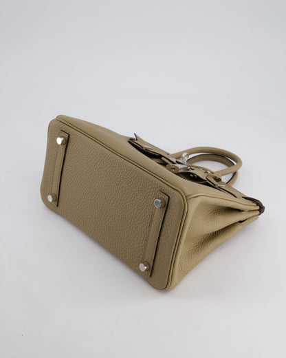 *RARE* Hermès Birkin 25cm Retourne Bag in Beige Marfa Togo Leather with Palladium Hardware