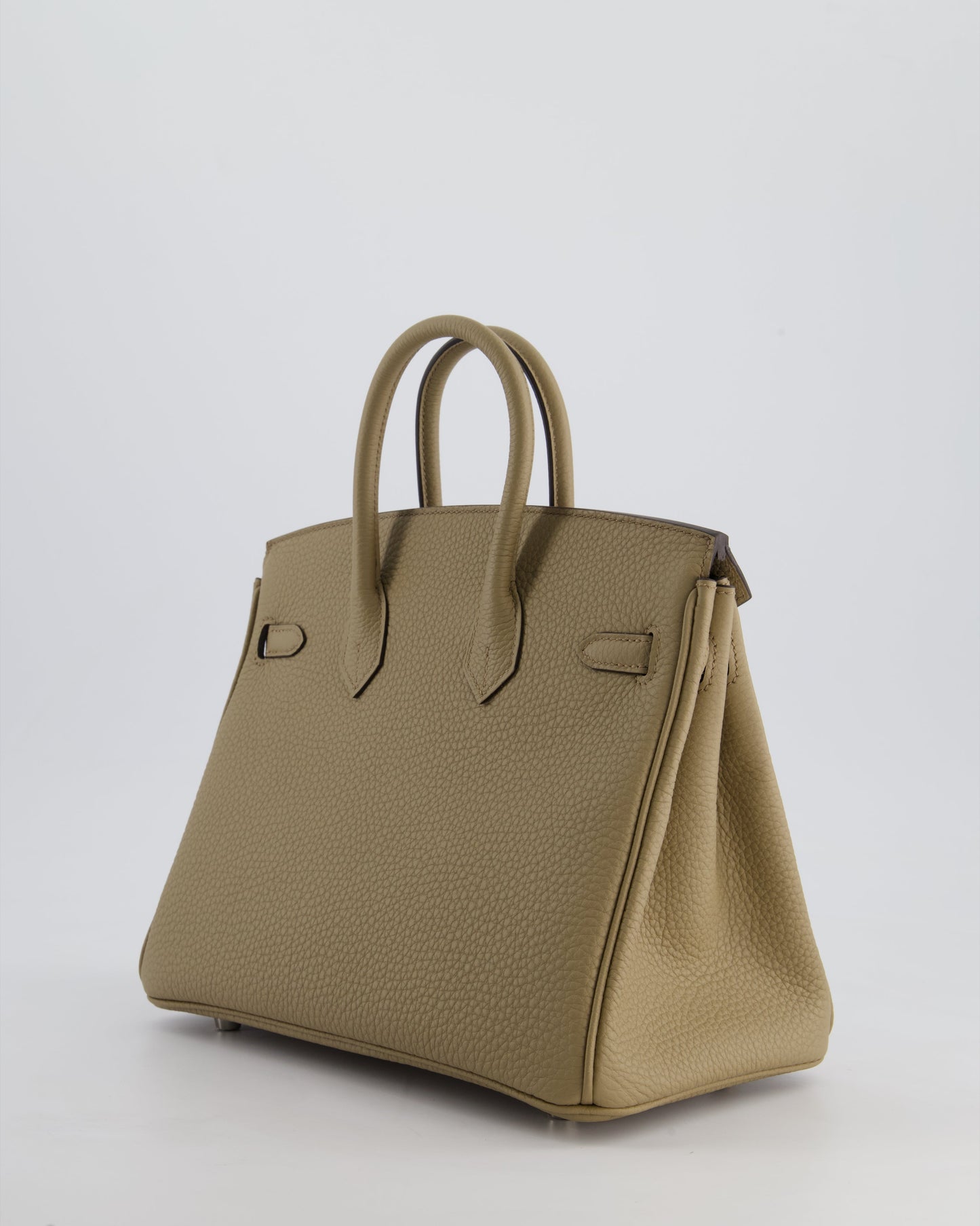 *RARE* Hermès Birkin 25cm Retourne Bag in Beige Marfa Togo Leather with Palladium Hardware