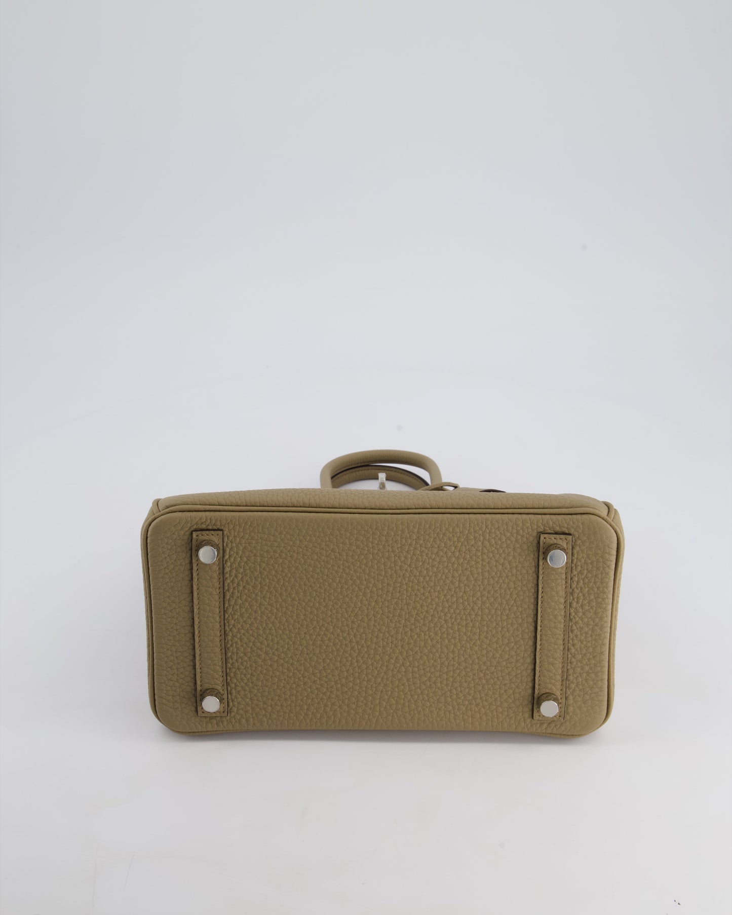 *RARE* Hermès Birkin 25cm Retourne Bag in Beige Marfa Togo Leather with Palladium Hardware