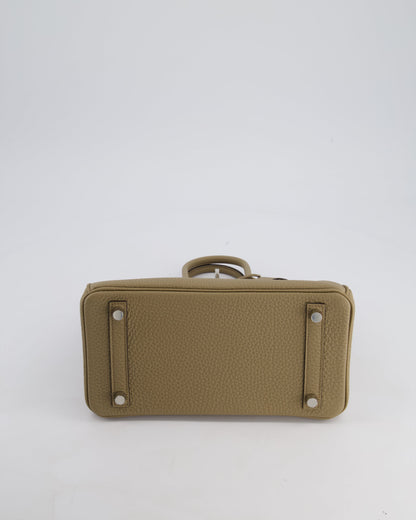 *RARE* Hermès Birkin 25cm Retourne Bag in Beige Marfa Togo Leather with Palladium Hardware