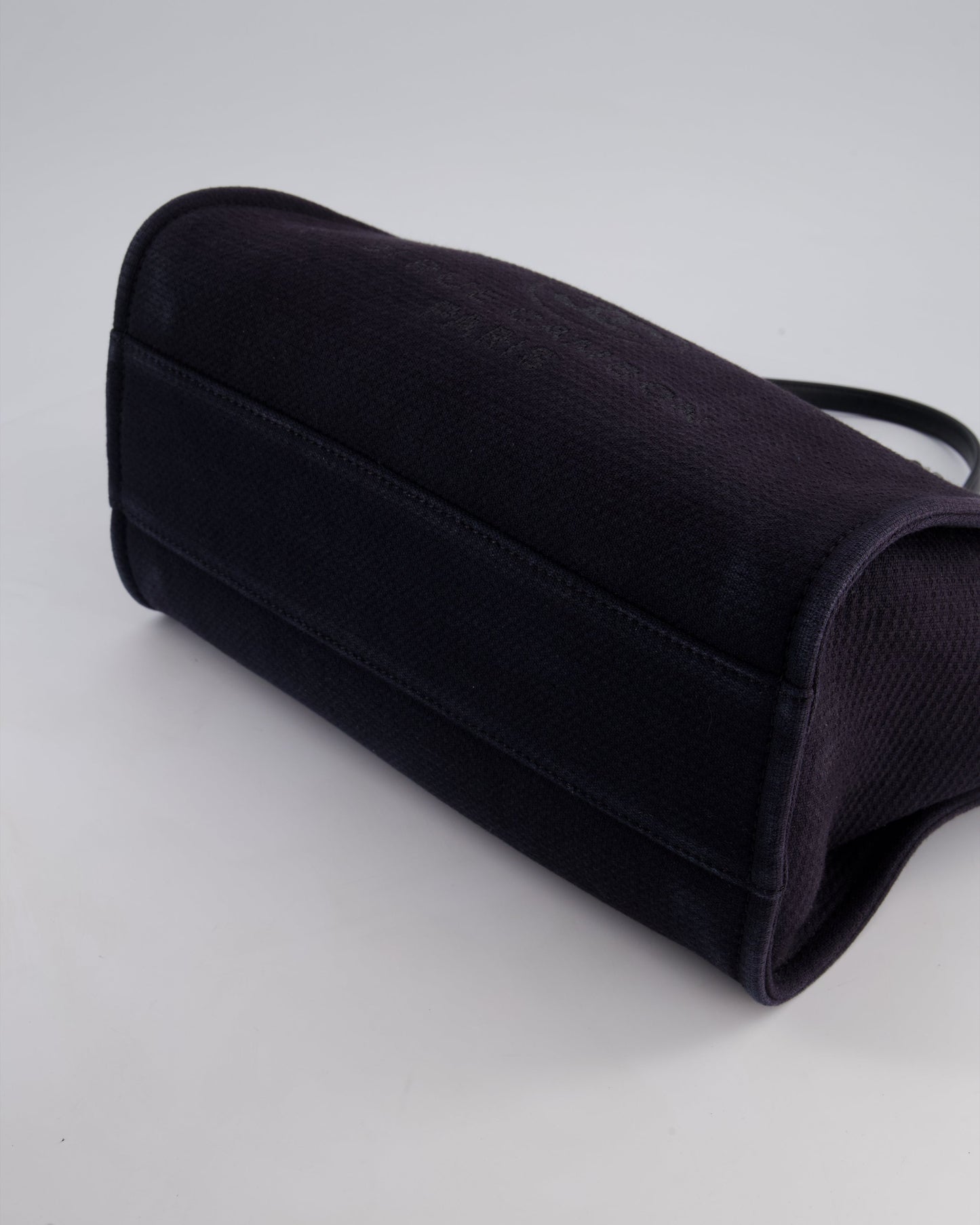 Chanel Black Small Canvas Deauville Tote Bag with Silver Hardware