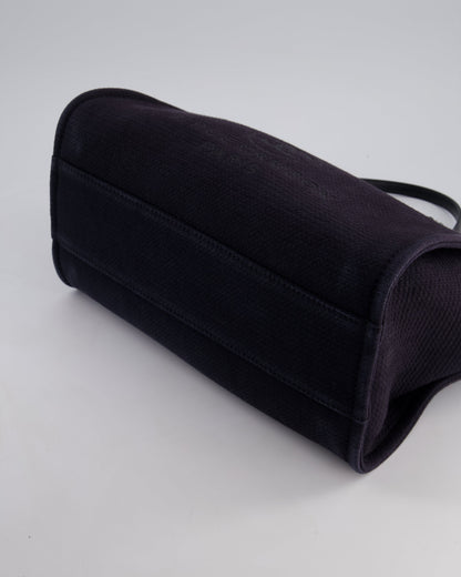 Chanel Black Small Canvas Deauville Tote Bag with Silver Hardware