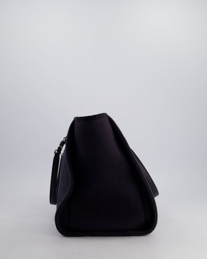 Chanel Black Small Canvas Deauville Tote Bag with Silver Hardware