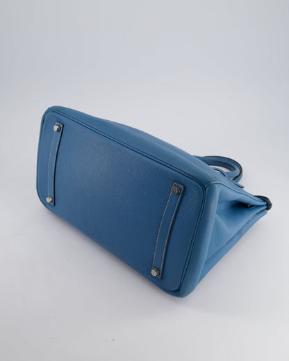 *HOT* Hermès Birkin 35cm Bag in Blue Jean Togo Leather with Palladium Hardware