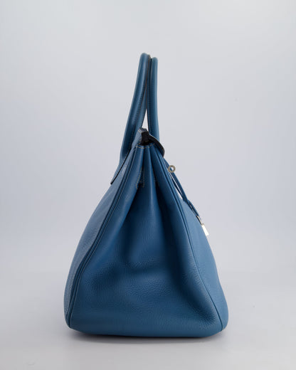 *HOT* Hermès Birkin 35cm Bag in Blue Jean Togo Leather with Palladium Hardware