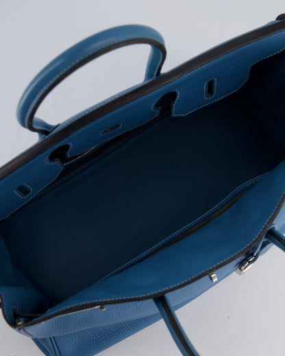 *HOT* Hermès Birkin 35cm Bag in Blue Jean Togo Leather with Palladium Hardware