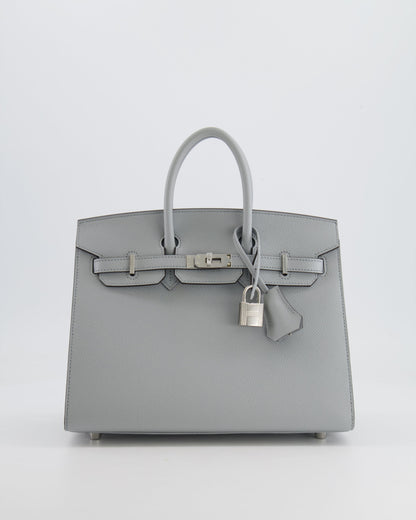 *RARE* Hermès Birkin Sellier 25cm Bag in Bleu Glacier Epsom Leather with Palladium Hardware