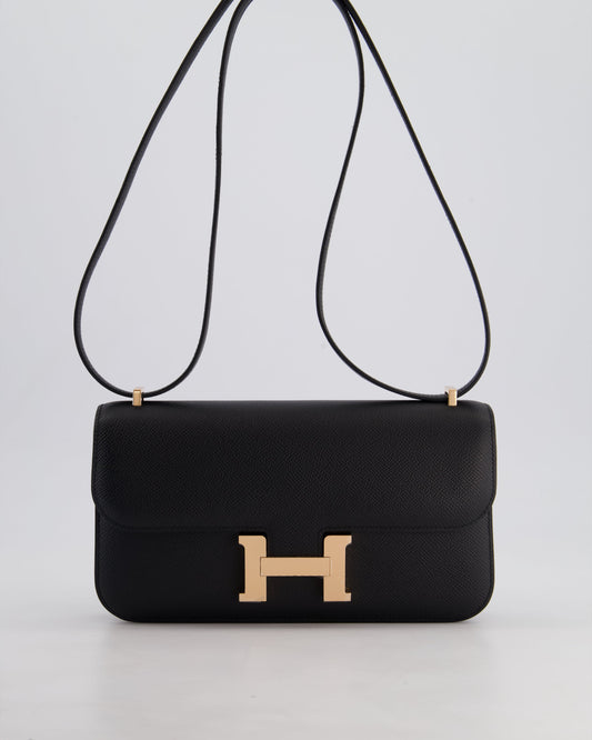*NEW RELEASE* Hermès Constance 1-Elan Miroir Bag in Noir Epsom Leather with Rose Gold Hardware