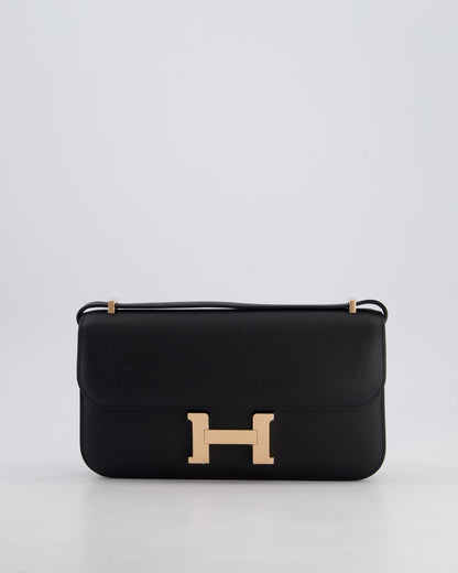 *NEW RELEASE* Hermès Constance 1-Elan Miroir Bag in Noir Epsom Leather with Rose Gold Hardware