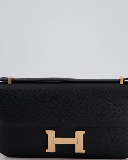 *NEW RELEASE* Hermès Constance 1-Elan Miroir Bag in Noir Epsom Leather with Rose Gold Hardware
