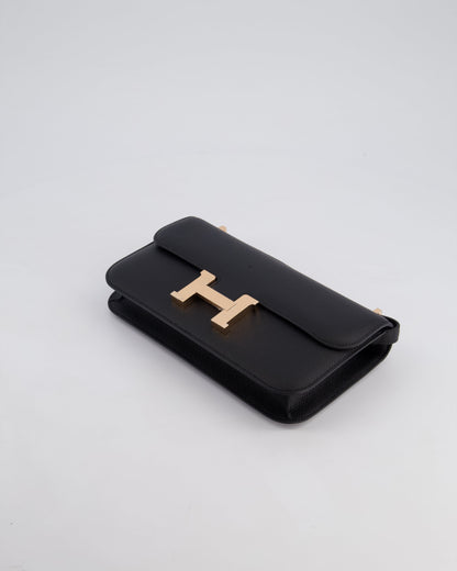 *NEW RELEASE* Hermès Constance 1-Elan Miroir Bag in Noir Epsom Leather with Rose Gold Hardware