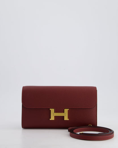 *HOT* Hermès Constance To Go Bag in Rouge H Epsom Leather with Gold Hardware