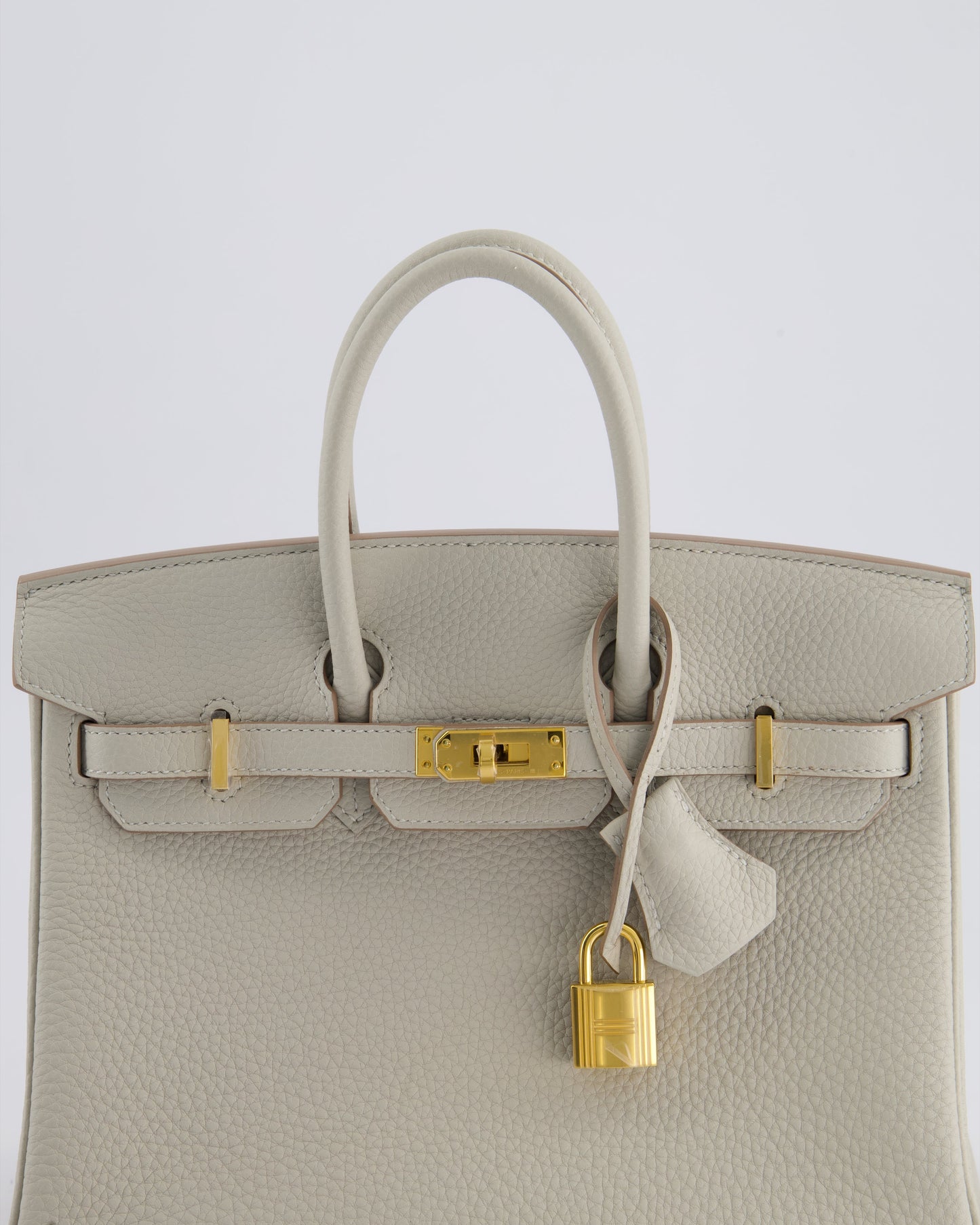 Hermès Birkin 25cm Retourne Bag in Gris Perle Togo Leather with Gold Hardware
