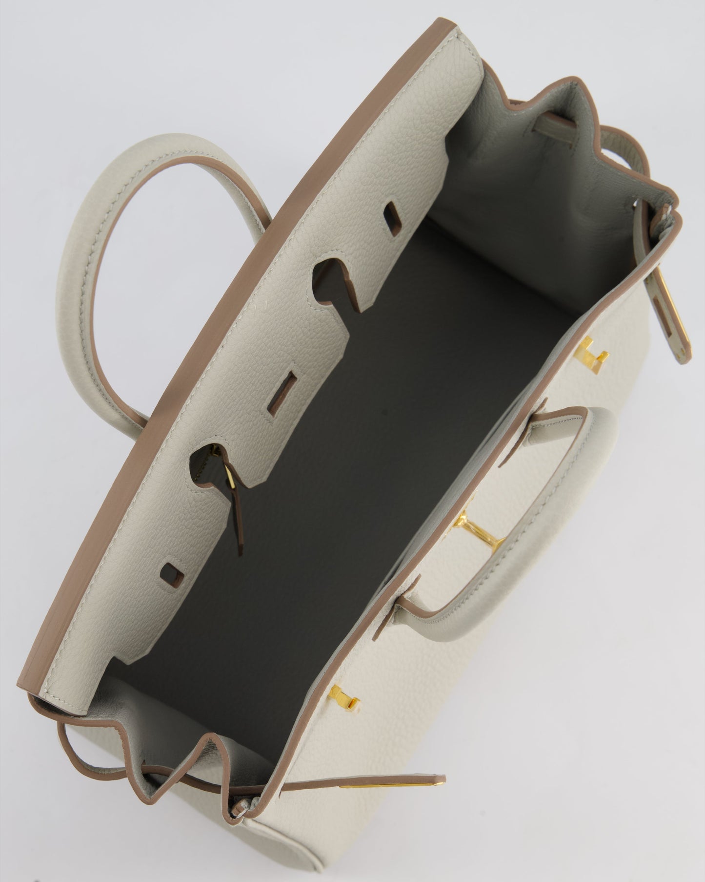 Hermès Birkin 25cm Retourne Bag in Gris Perle Togo Leather with Gold Hardware