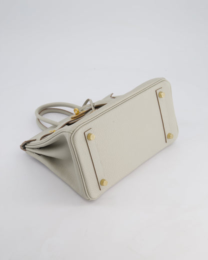 Hermès Birkin 25cm Retourne Bag in Gris Perle Togo Leather with Gold Hardware