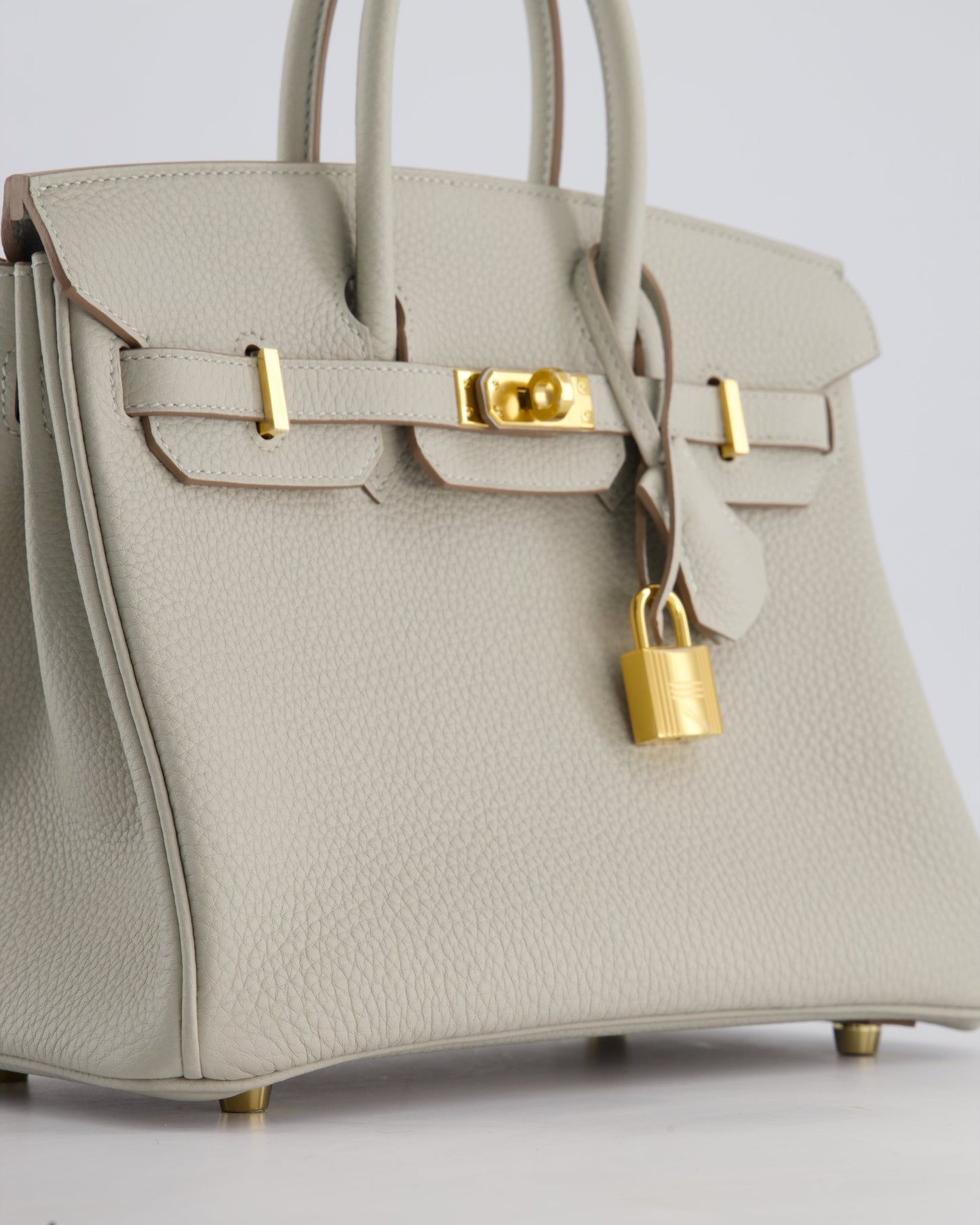 Hermès Birkin 25cm Retourne Bag in Gris Perle Togo Leather with Gold Hardware